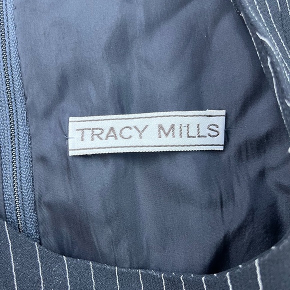 Tracy Mills Black Striped Dress N229-40 - Picture 4 of 11